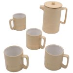 Set thire 650ml + 4 tasses en cramique blanche brillante - design lgant et moderne - idal pour ...