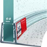 Joint de douche pour paroi en verre, 110cm, vitre 6 / 7 / 8mm, joint d'�tanch�it� pvc courb� pour les ...