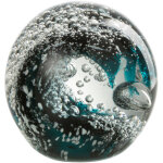 Presse - papier vague en verre 8 cm - bleu