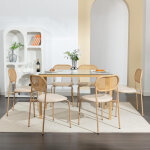 Jookgbd - lot de 2 chaises de salle � manger, chaises de cuisine rembourr�es avec dossier en rotin et ...