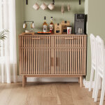 Jookgbd - buffet 100x35x80 cm, meuble de rangement avec 2 tiroirs et 2 portes, commode multifonctionnelle ...