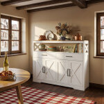 Jookgbd - buffet 140x40x105 cm, meuble de rangement avec tiroirs et portes, armoire de cuisine avec �tag�res ...