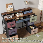 Jookgbd - coiffeuse vintage 121x40x91 cm, commode de rangement avec 9 tiroirs et 2 �tag�res ouvertes, ...