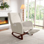 Jookgbd - fauteuil � bascule 67x64x99 cm, chaise � bascule rembourr�e avec repose - pieds et coussin ...