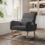 Jookgbd - fauteuil � bascule, chaise � bascule rembourr�e dossier haut, fauteuil allaitement avec pieds ...