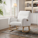 Jookgbd - fauteuil � bascule, chaise � bascule rembourr�e dossier haut, fauteuil allaitement avec pieds ...