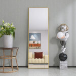 Jookgbd - miroir complet arqu� 162x53 cm, miroir sur pied en aluminium, grand miroir pleine longueur ...