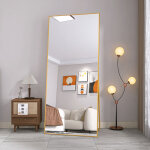 Jookgbd - miroir complet arqu� 180x80 cm, miroir sur pied en aluminium, grand miroir pleine longueur ...