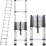 Einfeben echelle tlescopique 5m 13nombre de marches alu argent echelle multi - usages jusqu' 150kg