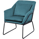 Svita - josie fauteuil rembourr� fauteuil d'appoint p�trole canap� individuel fauteuil relax velours