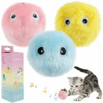 Jouet pour chat interactif, avec les cris des oiseaux, grenouilles et grillons, balles pour chats en ...
