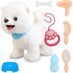 Jouet chat interactif pour enfants, chat en peluche qui coure et aboie avec t�l�commande, laisse, chanter, ...