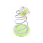 Jouet pour chat 'ressort avec souris' 26cm vert