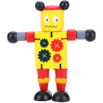 Jouet robot en bois �ducatif et amusant pour enfants - apprentissage ludique (jaune)