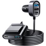 Chargeur de voiture pour 5 appareils 2xpd + 2xqc3. 0 72w 1, 5m noir