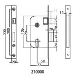 Jpm - serrure � larder multibat � profil europ�en axe 50mm finition noir � bout carr� sans g�che 210000 ...