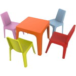 Garbar julieta chaise - table pour enfants int�rieur, ext�rieur set 4 + 1 bleu ciel / rose / rouge / ...