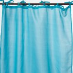 Thedecofactory - juliette - voilage � lacets bleu 105x250