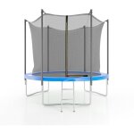 Jump4fun - trampoline de jardin �244 cm - 8ft - filet int�rieur, matelas de protection et echelle