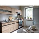 Junona cuisine complete avec eclairage led et plan de travail l 2m40 - decor chene sonoma