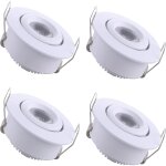 Jusch - 4 mini spot encastrable led plafond spot encastr� lampe 1w blanc chaud 3000k pour vitrine, plafond, ...