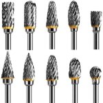 Jeu de fraises rotatives acier carbure de tungstne double tranchant pour outil rotatif, 10 pices tige ... Jeu de fraises rotatives acier carbure de tungstne double tranchant pour outil rotatif, 10 pices tige ...