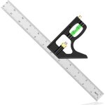 Querre combin�e 300 mm en acier inoxydable - �querre de menuiserie r�glable � 45 / 90 degr�s avec niveau ...