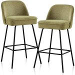 Jymtom lot de 2 tabourets de bar, haute r�silience avec coussin � ressorts et pieds en m�tal, tabourets ...