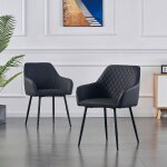 Jymtom - lot de 4 fauteuil, chaises en cuir synthétique avec accoudoirs et des pieds en métal de salle ... Jymtom - lot de 4 fauteuil, chaises en cuir synthétique avec accoudoirs et des pieds en métal de salle ...