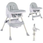 K ikido chaise haute pour b�b�, chaise pliable, chaise haute pour enfants r�glable, de 6 mois � 3 ans(15kg) ...