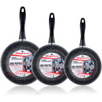 K2 gransasso lot de 3 po�les 18 - 20 - 24 cm induction, antiadh�sives pierre gris - magefesa