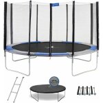 Kangui - trampoline rond 430cm avec filet, chelle, bche et kit d'ancrage - ralli 430