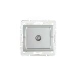 Prise tv sat type f - encastre murale - argent - 64x69mm - abs