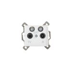 Prise tv - r - 2xsat ? 4 sorties ? encastre ? abs blanc ? 64x69mm