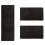 Karat - descente de lit barcelona noir 1 tapis 67 x 330 cm + 2 tapis 67 x 130 cm