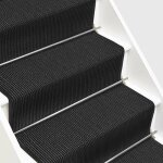 Tapis d'escalier en sisal sylt noir 100 x 200 cm