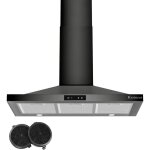 Karinear hotte aspirante murale 90 cm, a + + , recirculation / �vacuation, 329 m� / h, commande tactile, ...