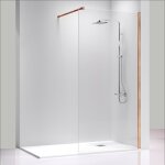 Kassandra - paroi de douche fixe fresh avec profil rose doré 80 cm Kassandra - paroi de douche fixe fresh avec profil rose doré 80 cm