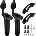 Kayak support de canne � p�che, montage encastr� avec capuchon et clips de palette pour kayak, bateau ...