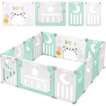 Parc bébé plastique 12 + 2 panneaux pour enfants - clôture pliant de protection bébé enfants - 150 x ... Parc bébé plastique 12 + 2 panneaux pour enfants - clôture pliant de protection bébé enfants - 150 x ...