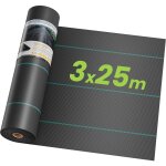 Keepbuying - toile de paillage couverture de sol 3m x 25m, contre mauvaises herbes de jardin, bche permable ...