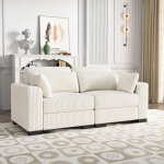 Kefsr - canap� d'angle en u, canap� salon, modulaire2 places, avec coussins, tissu velours c�tel�, sans ...