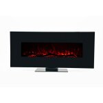 Kekai - chemin�e �lectrique murale 1600w minesota 84x26x53cm noir simulation de feu t�l�commande int�rieur ...