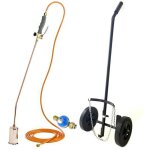Desherbeur thermique sur chariot  roues bruleur 60 mm tuyau 5 mtres allume gaz + dtendeur propane ...