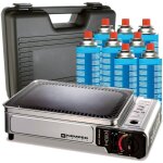 Kemper - plancha à gaz portable 2300w + 8 cartouches de gaz + valise de transport Kemper - plancha à gaz portable 2300w + 8 cartouches de gaz + valise de transport