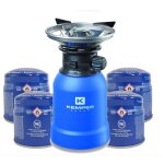 Réchaud gaz 2200w coque abs piezo + 4 cartouches de gaz 190gr kemper Réchaud gaz 2200w coque abs piezo + 4 cartouches de gaz 190gr kemper