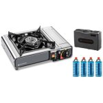 Kemper - réchaud à gaz 2200w inox + 4 cartouches de gaz 190g Kemper - réchaud à gaz 2200w inox + 4 cartouches de gaz 190g