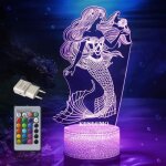 Kenlumo lampe princesse sir�ne no�l enfant cadeau lampe de chevet t�l�commande touchez pour changer de ...