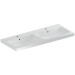 Keramag - geberit icon light lavabo double, 120 cm x 48 cm, avec 2 trous