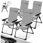 Lot de 2 chaises de jardin  haut dossier chaise pliante en aluminium rglable en 7 positions avec accoudoirs ...